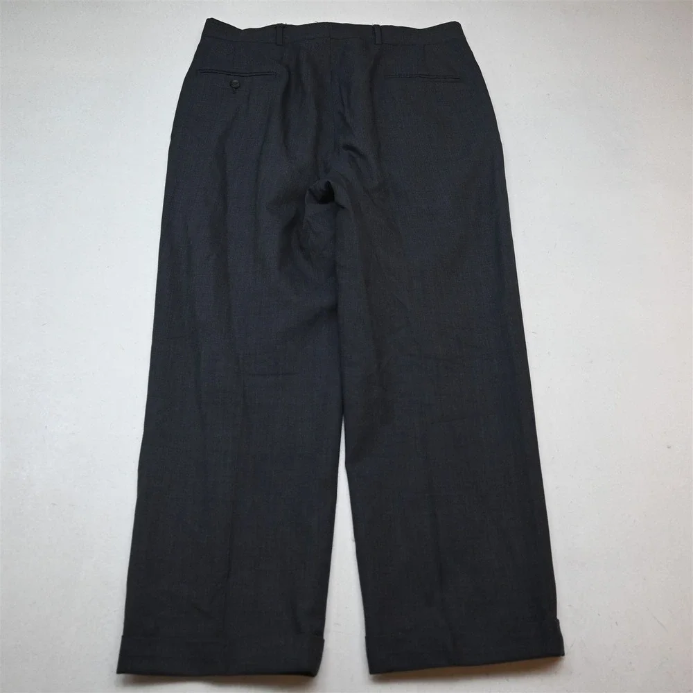 Vtg USA Made Chaps Ralph Lauren 40R 34x29 Blue Nailshead Wool Mens Suit